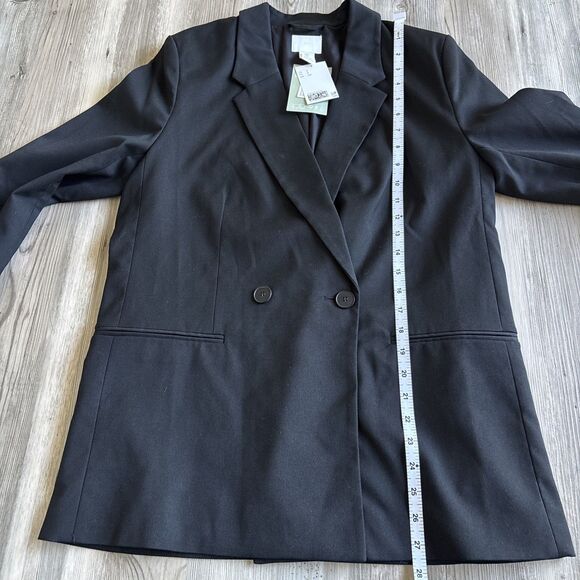 NWT H&M Women’s Black Single Button Long Blazer Size Small - Picture 6 of 9